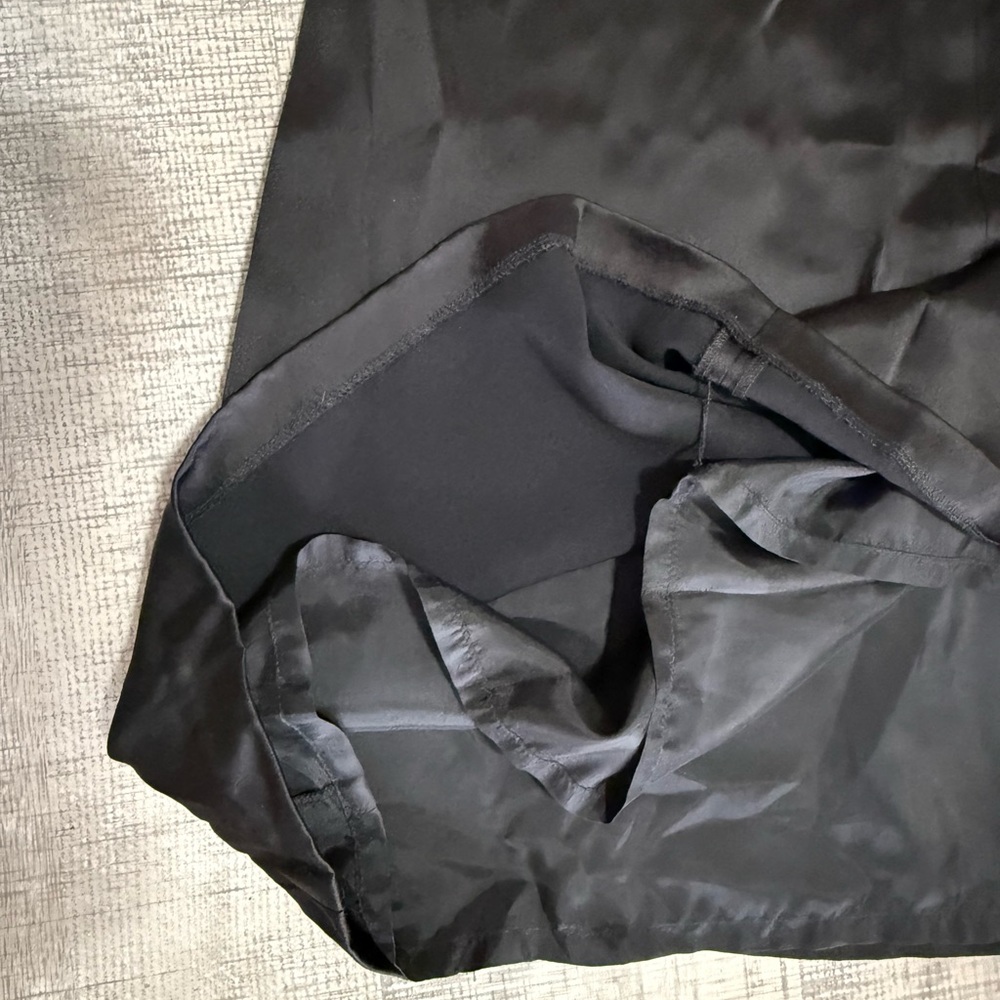 Carmen Marc Valvo Collection Black Satin Maxi Skirt Size Medium - Picture 3 of 8